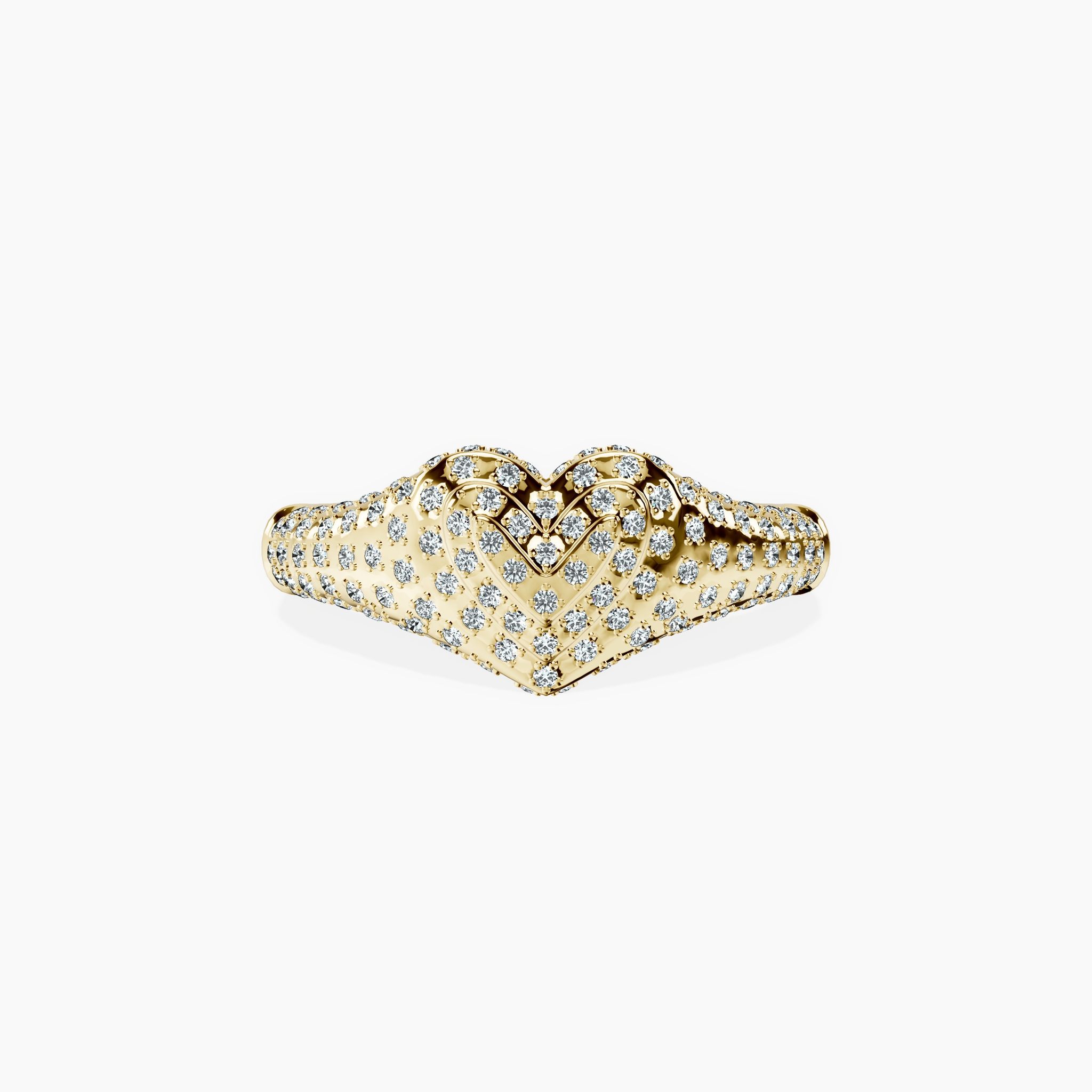 Pavé Heart Signet Ring