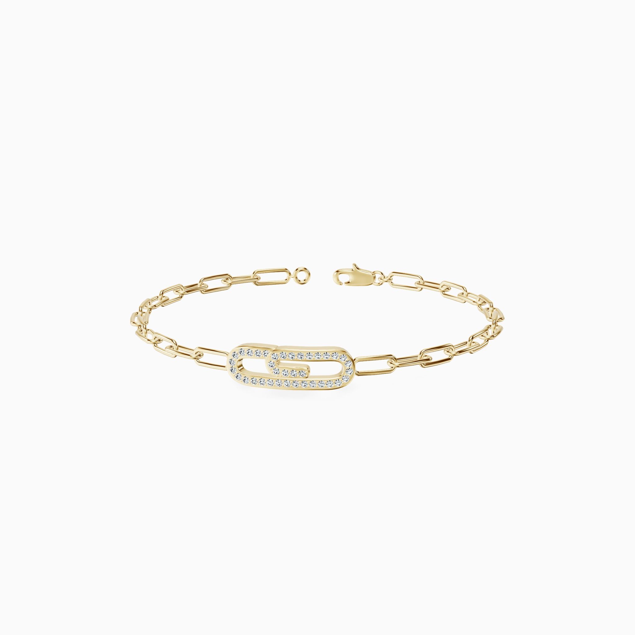 Diamond Pavé Paper Clip Bracelet