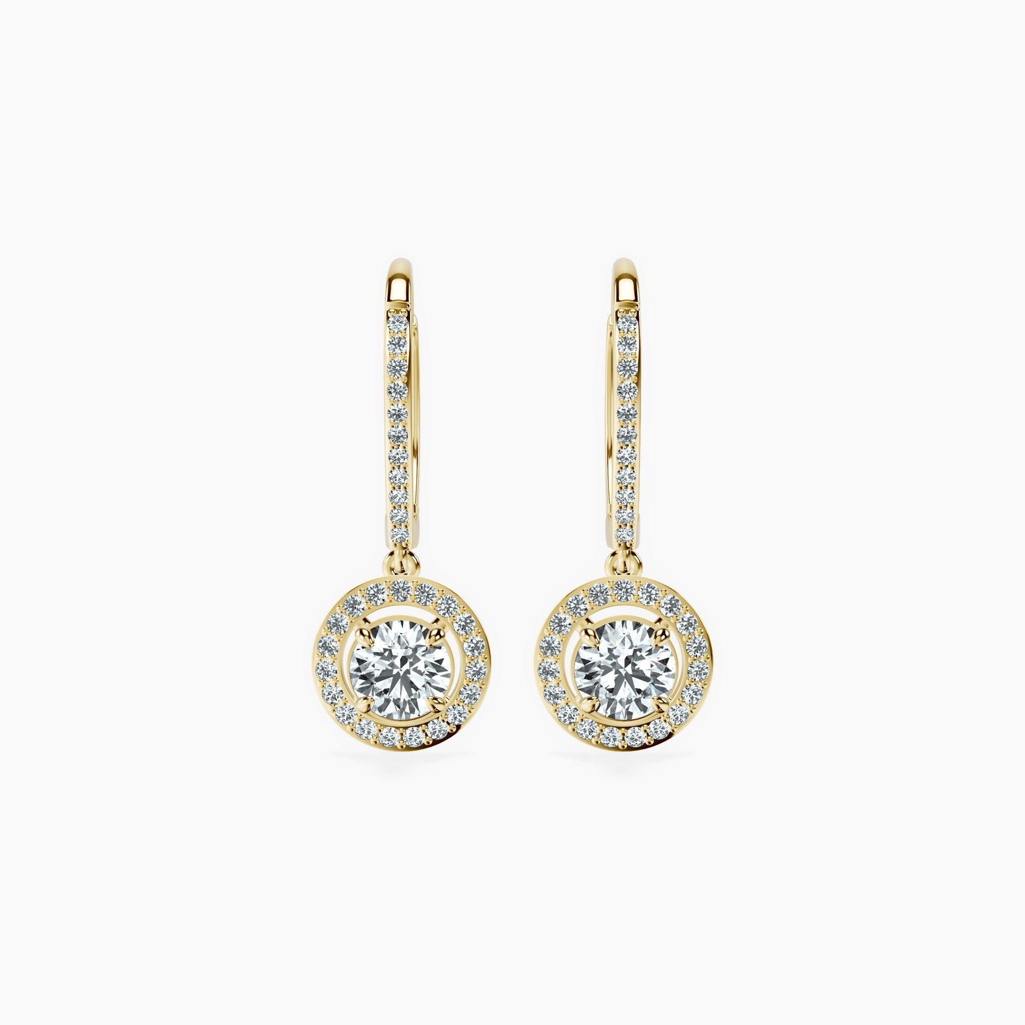 Halo Round Drop Earrings — view 1