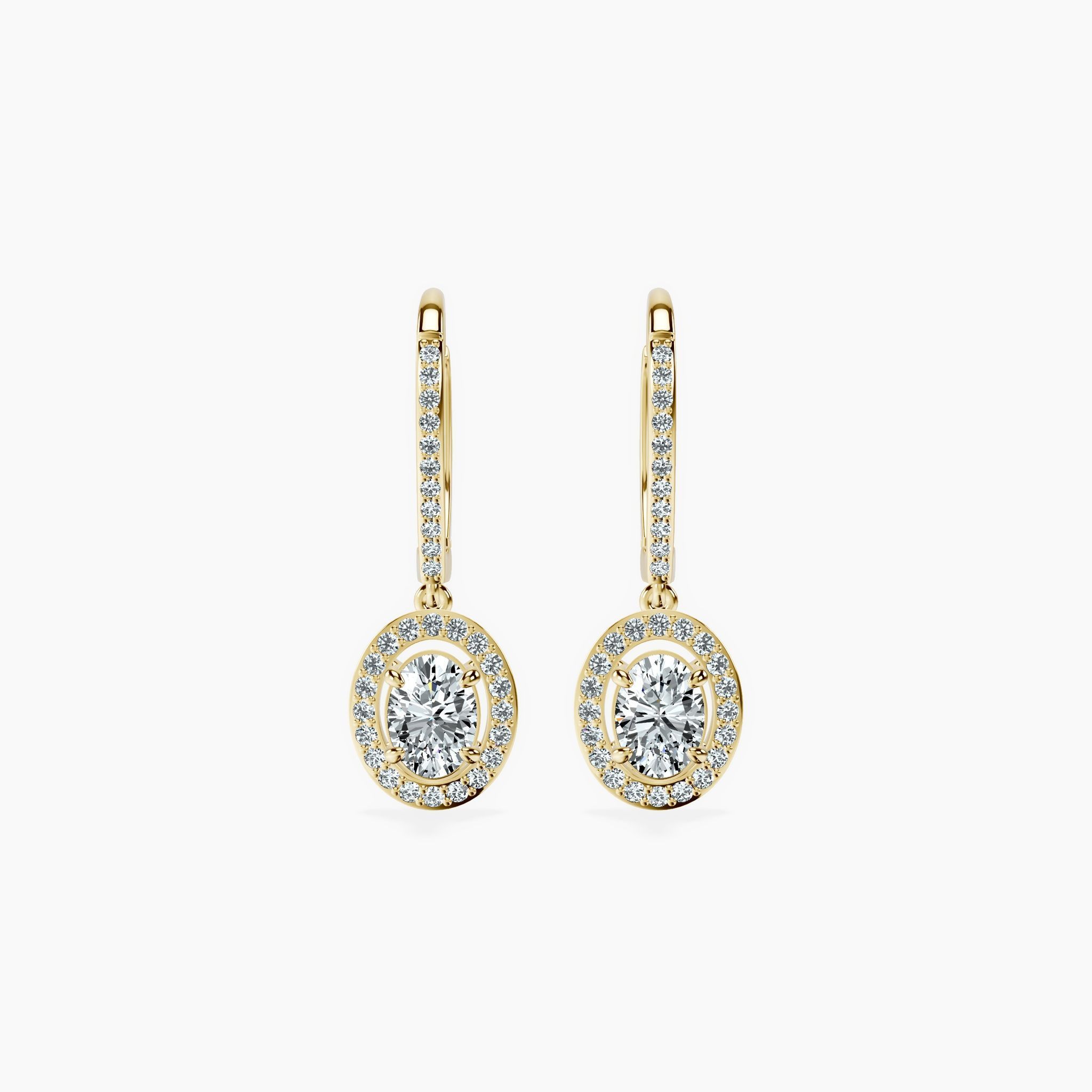 Halo Oval Drop Earrings — view 1