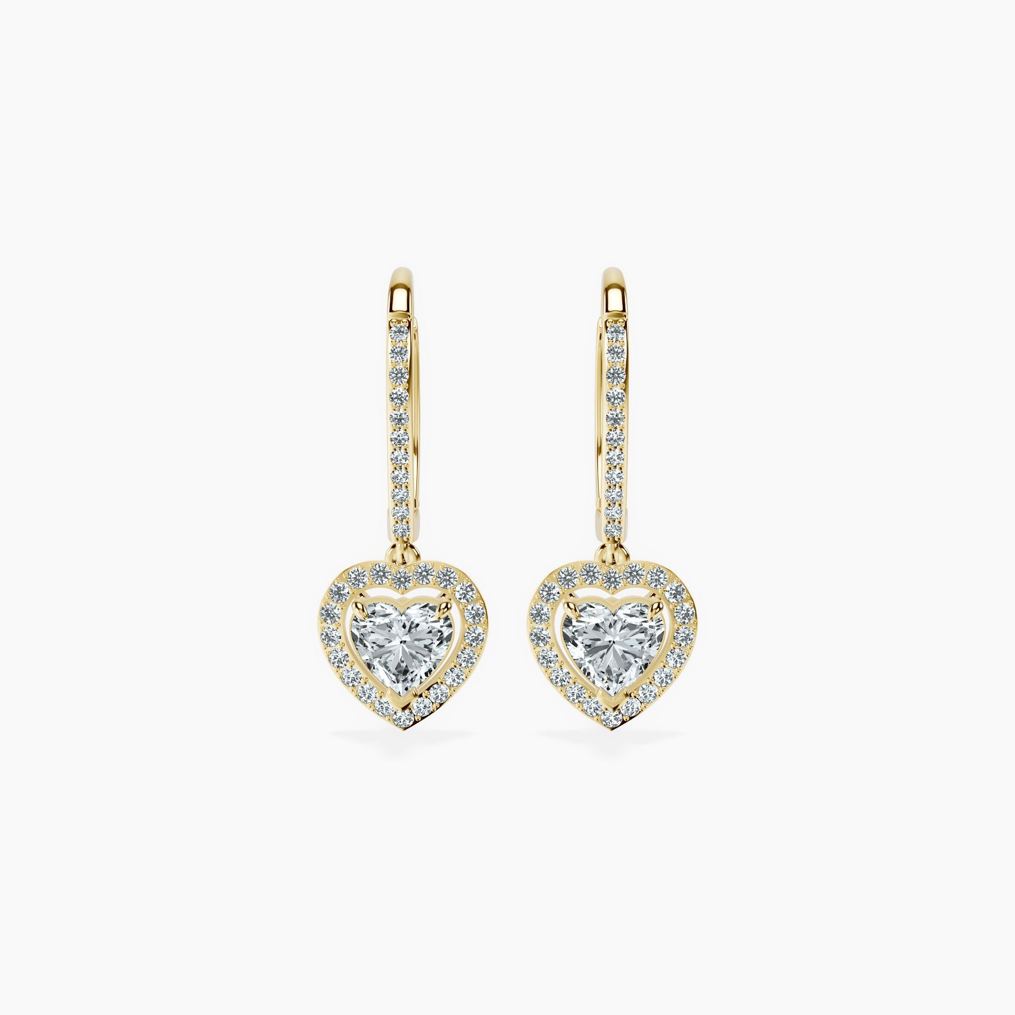 Halo Heart Drop Earrings