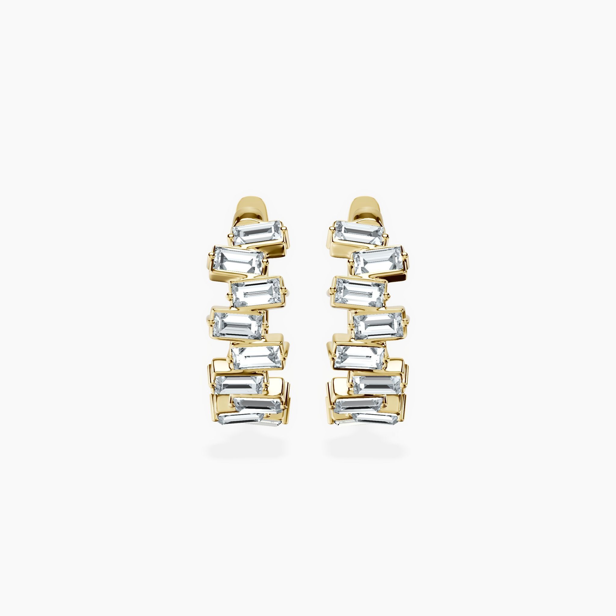 Baguette Cluster Hoops — view 1