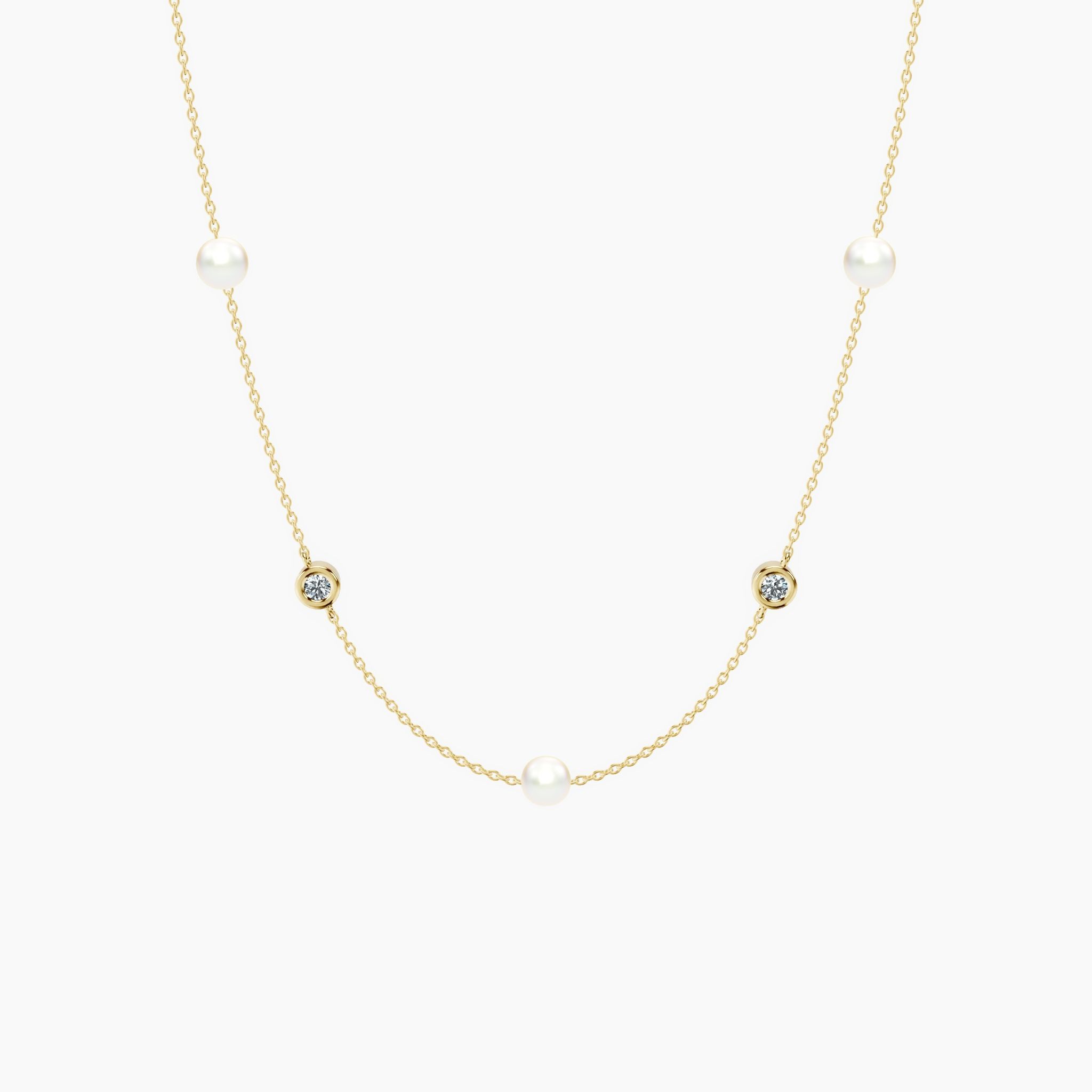 Diamond By Yard Pearl Necklace — view 1