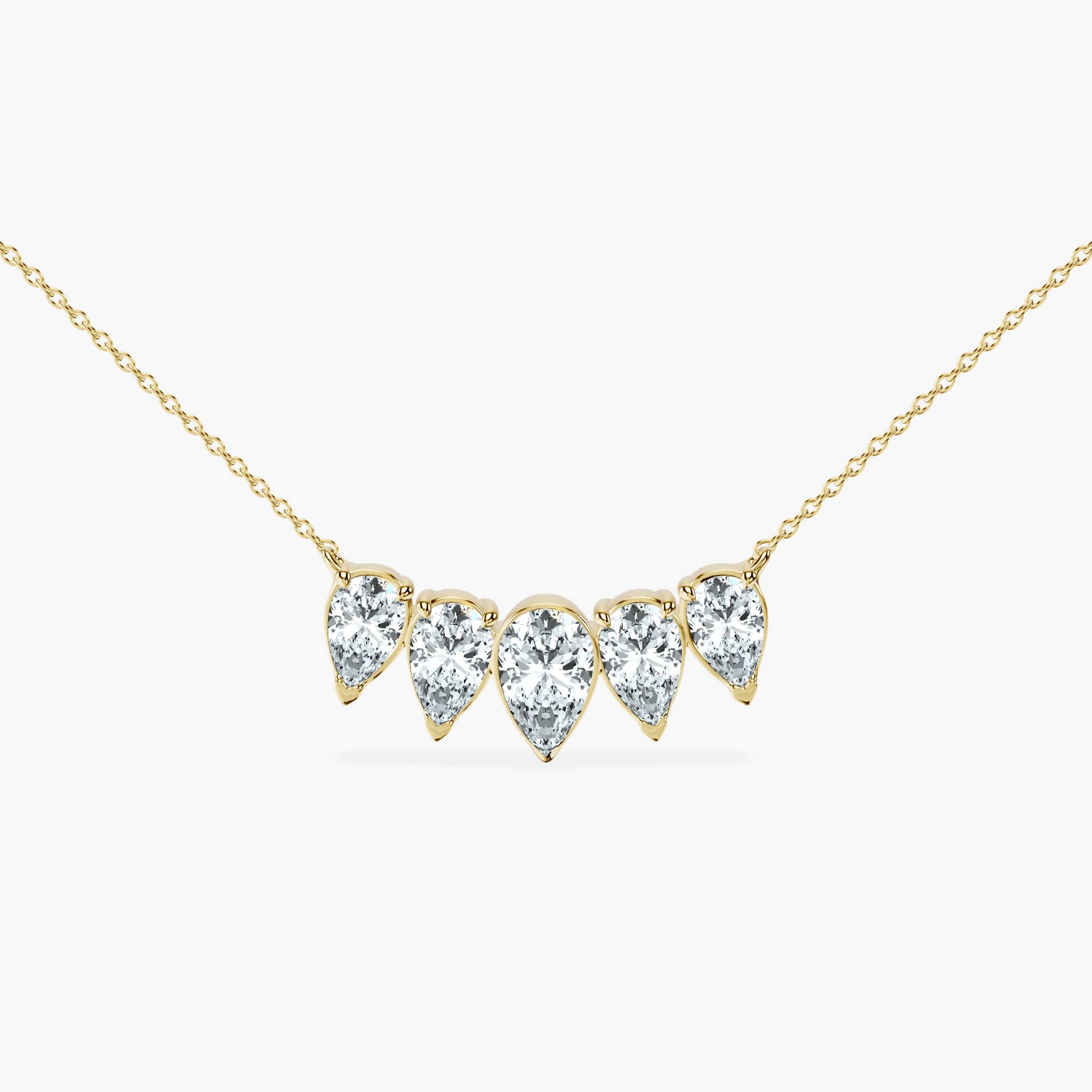 Graduated 5 Stone Pear Necklace