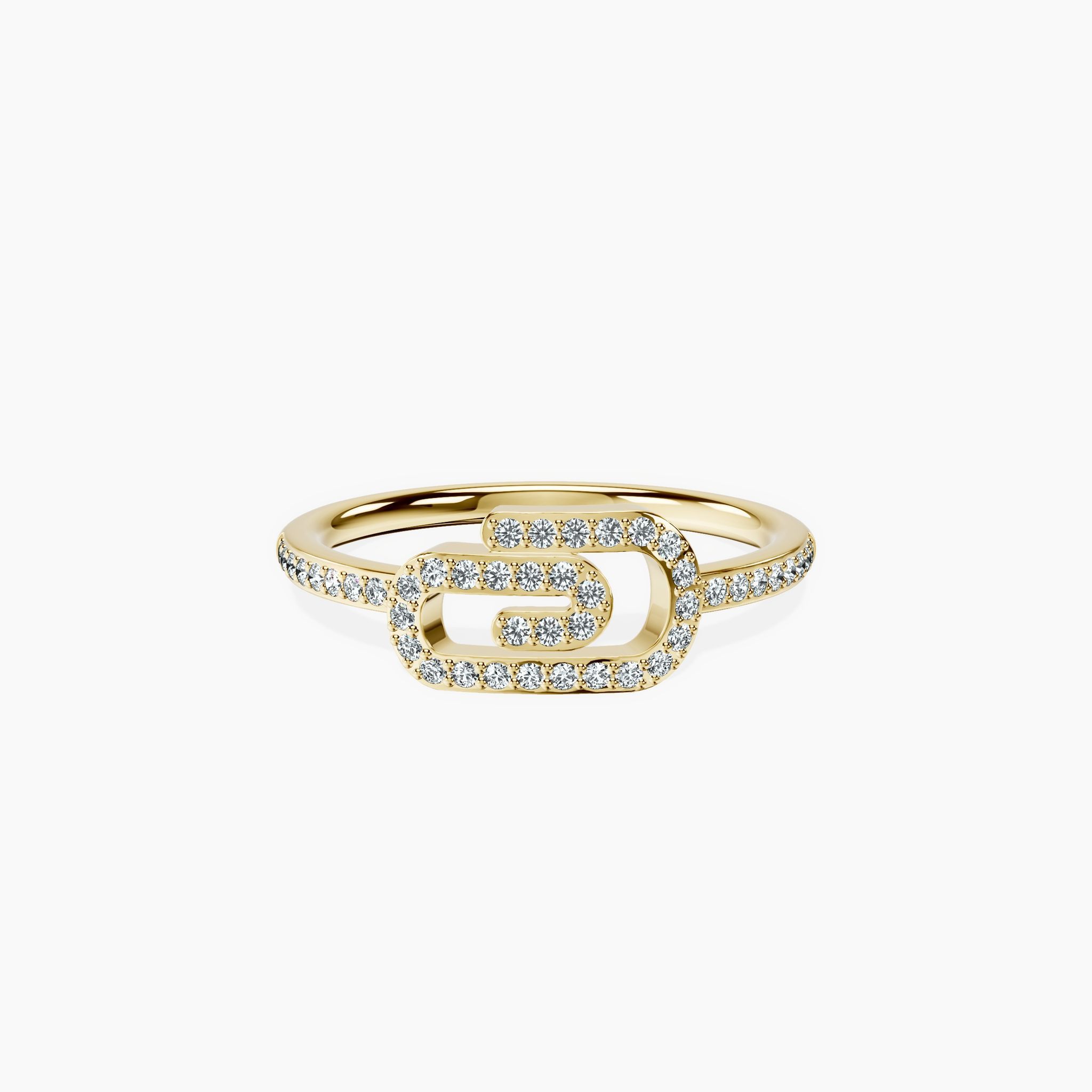 Paper Clip Pavé Ring — view 1