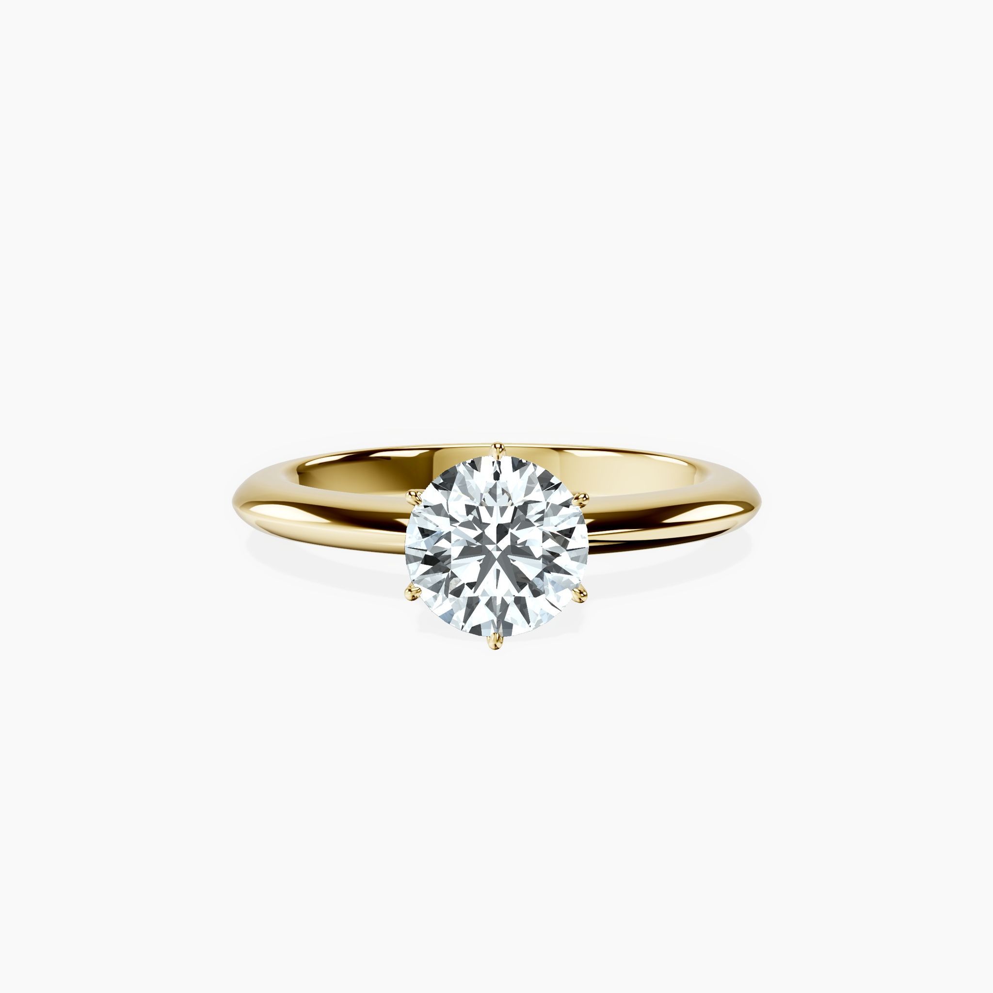 6 Prong Knife Edge Round Ring