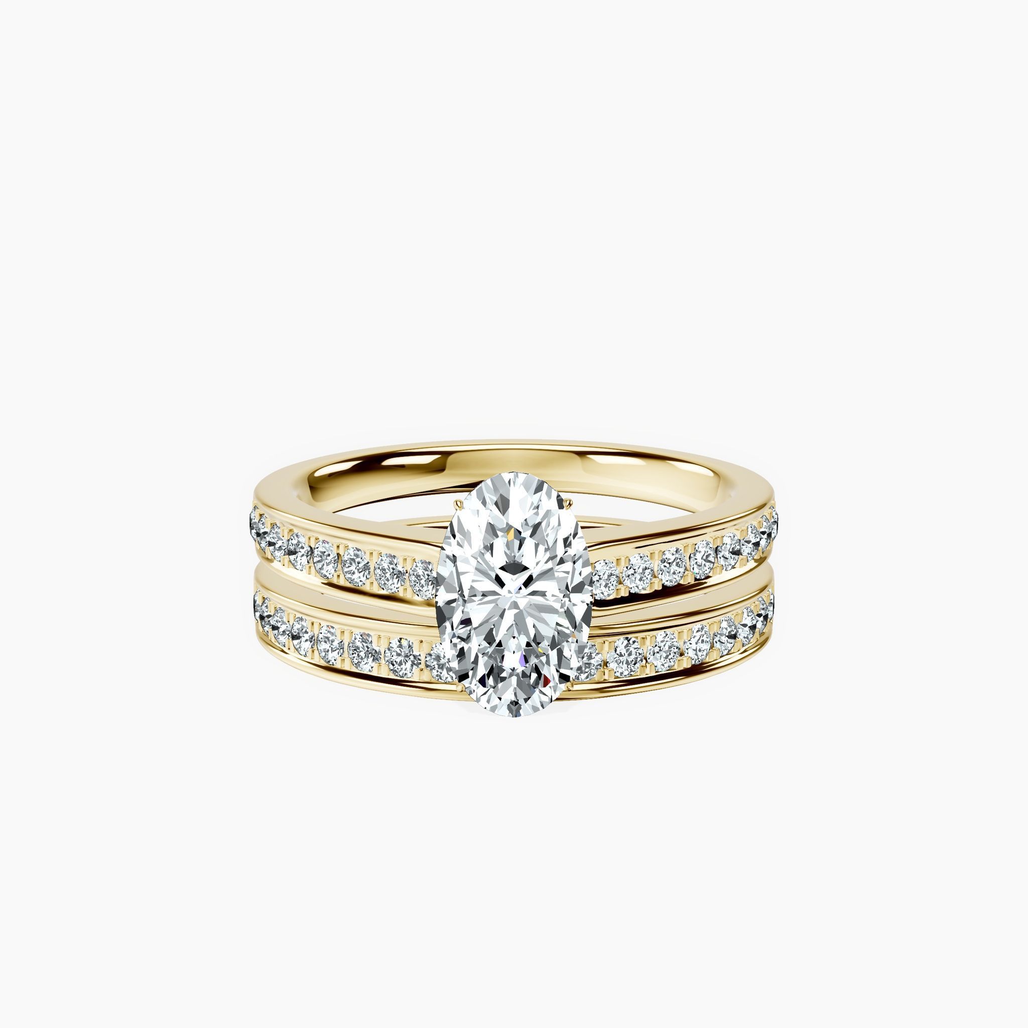 Horizon Pavé Oval Ring — view 1