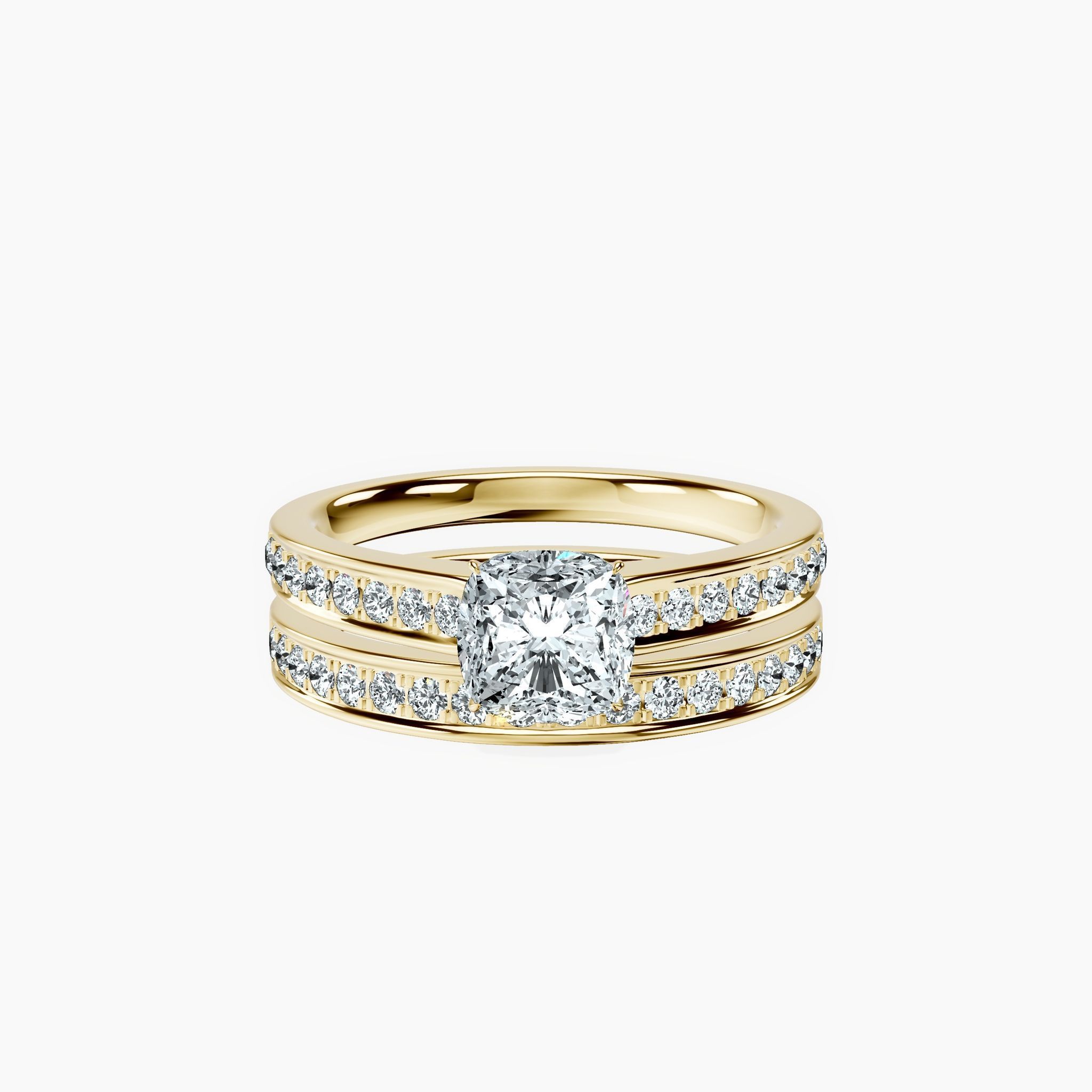 Horizon Pavé Cushion Ring — view 1