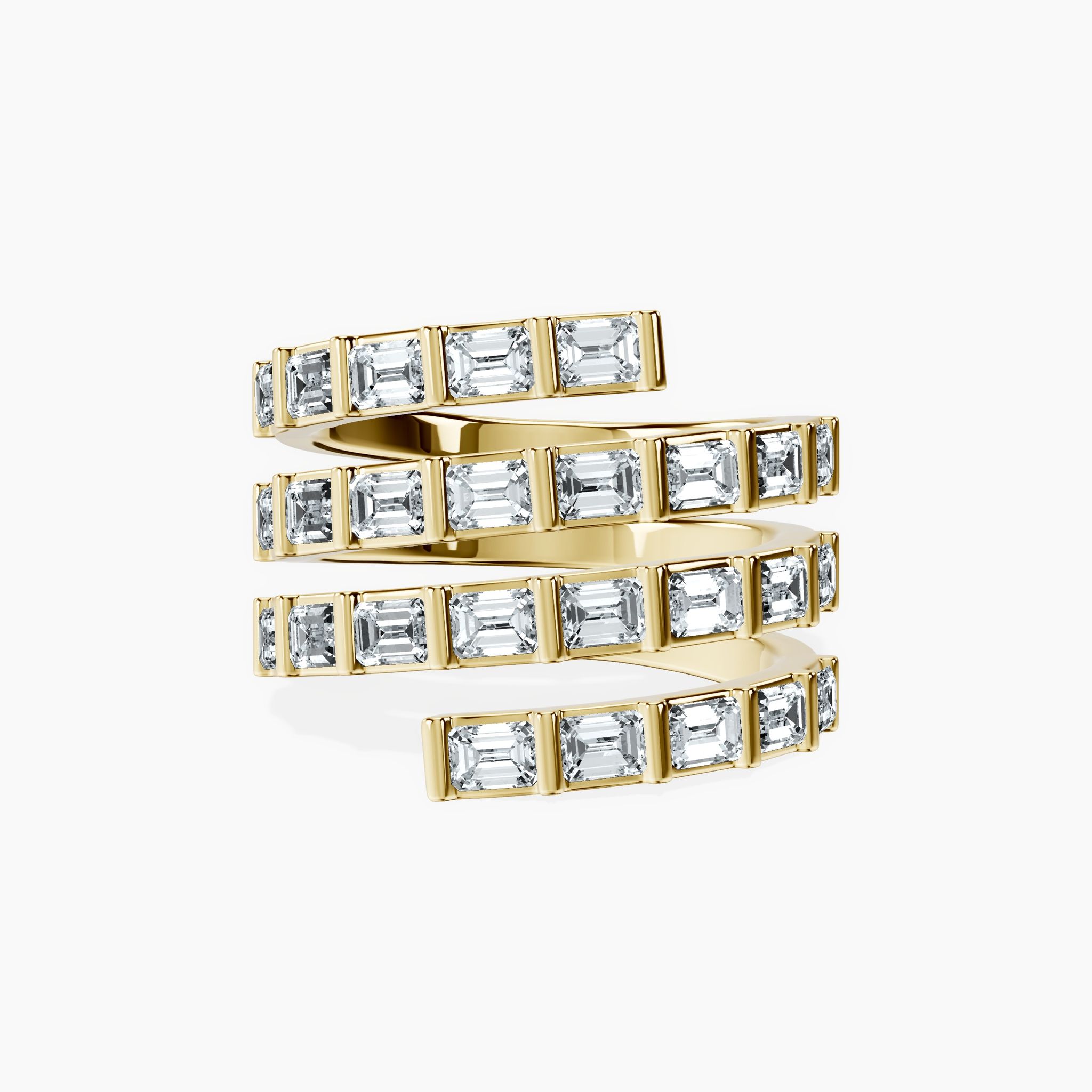 4 Row Emerald Ring