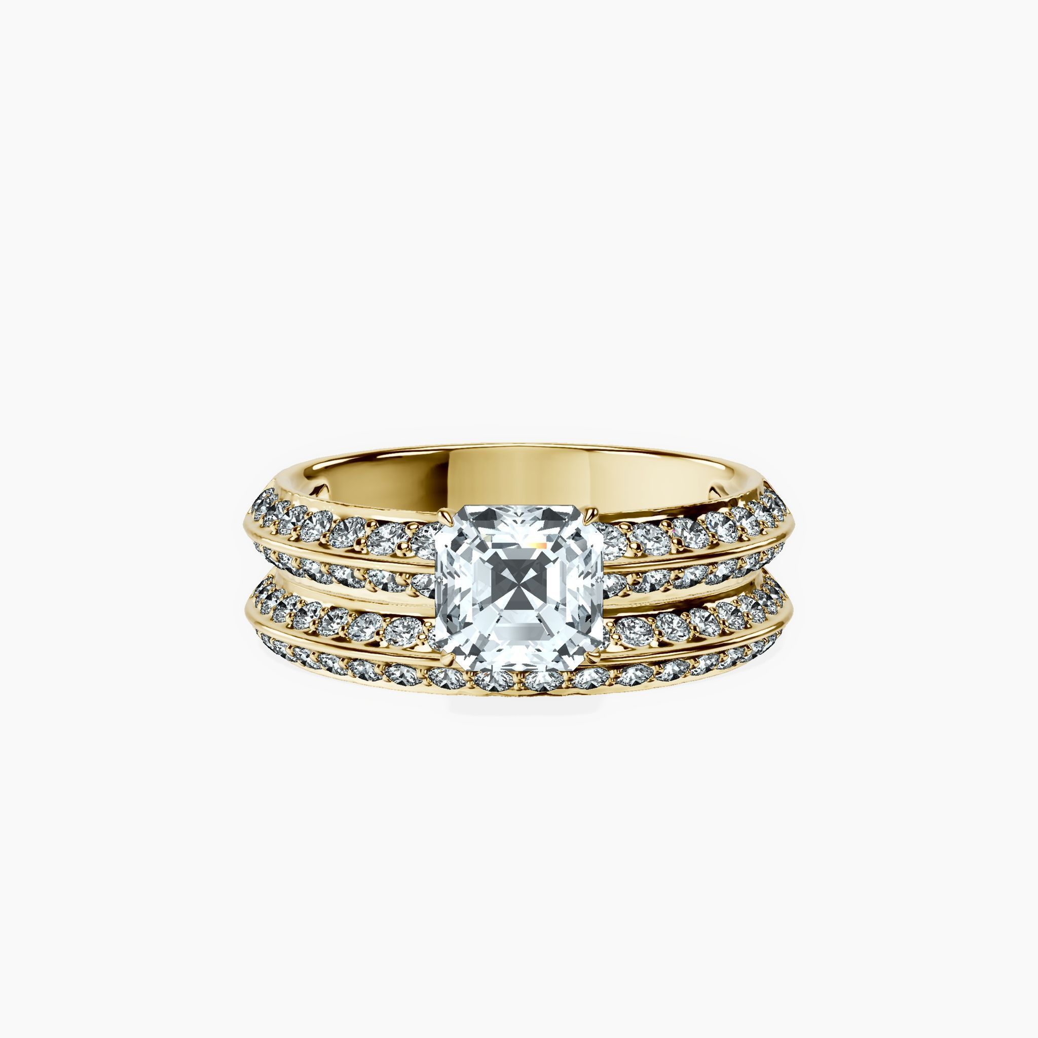Knife Edge Asscher Ring