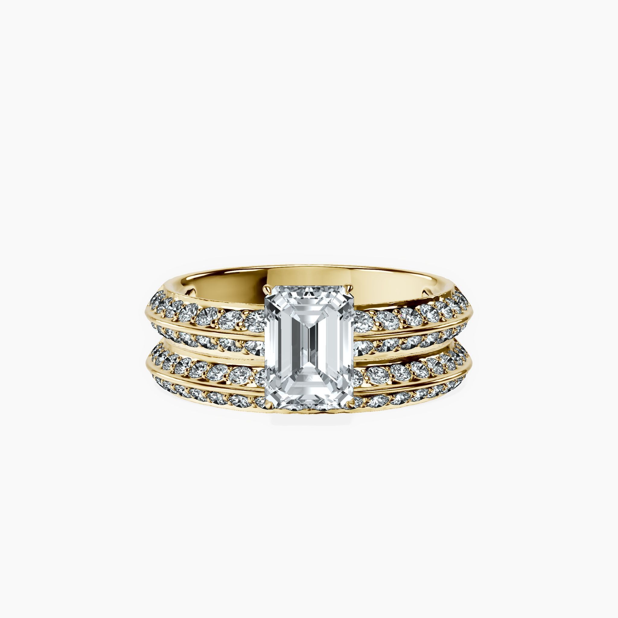 Knife Edge Emerald Ring