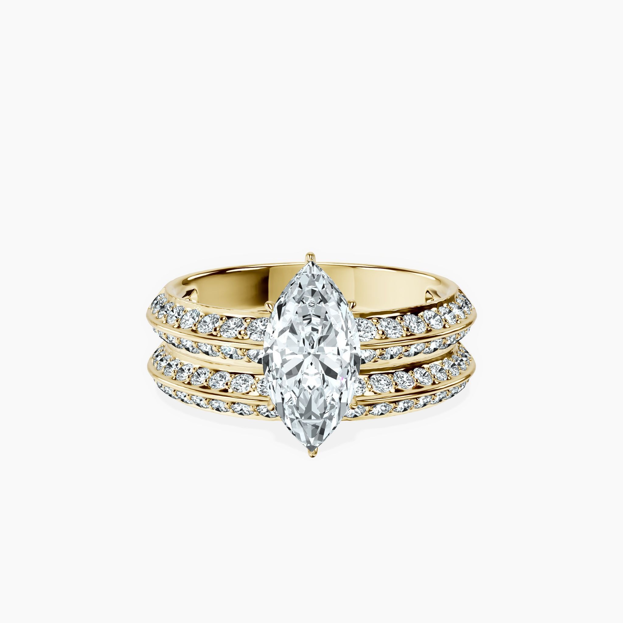 Knife Edge Marquise Ring