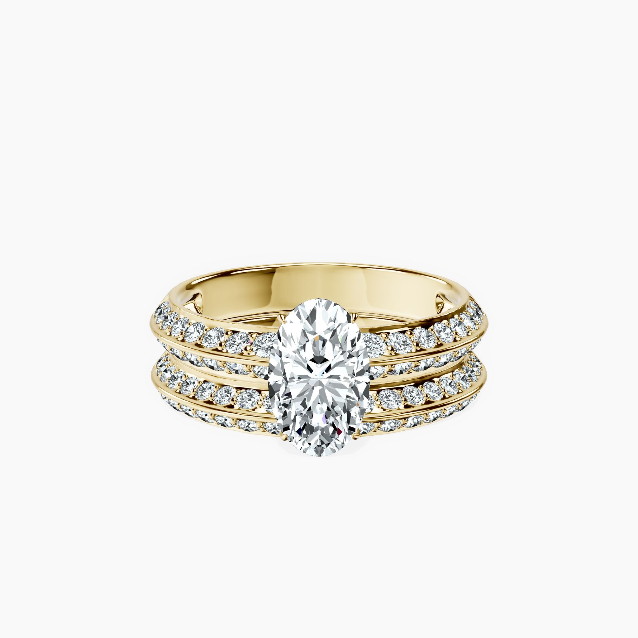 Knife Edge Oval Ring