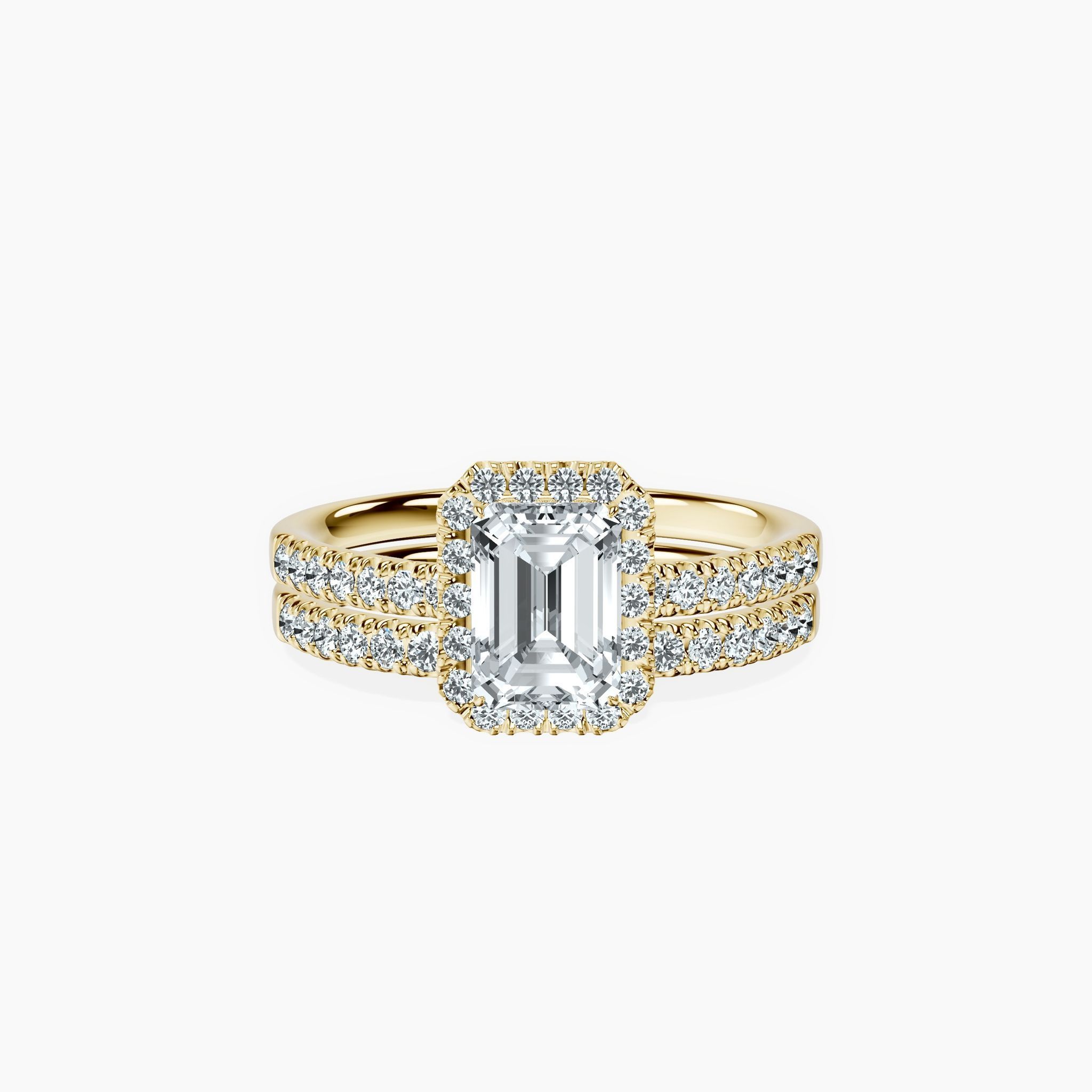 Timeless Halo Emerald Ring — view 1