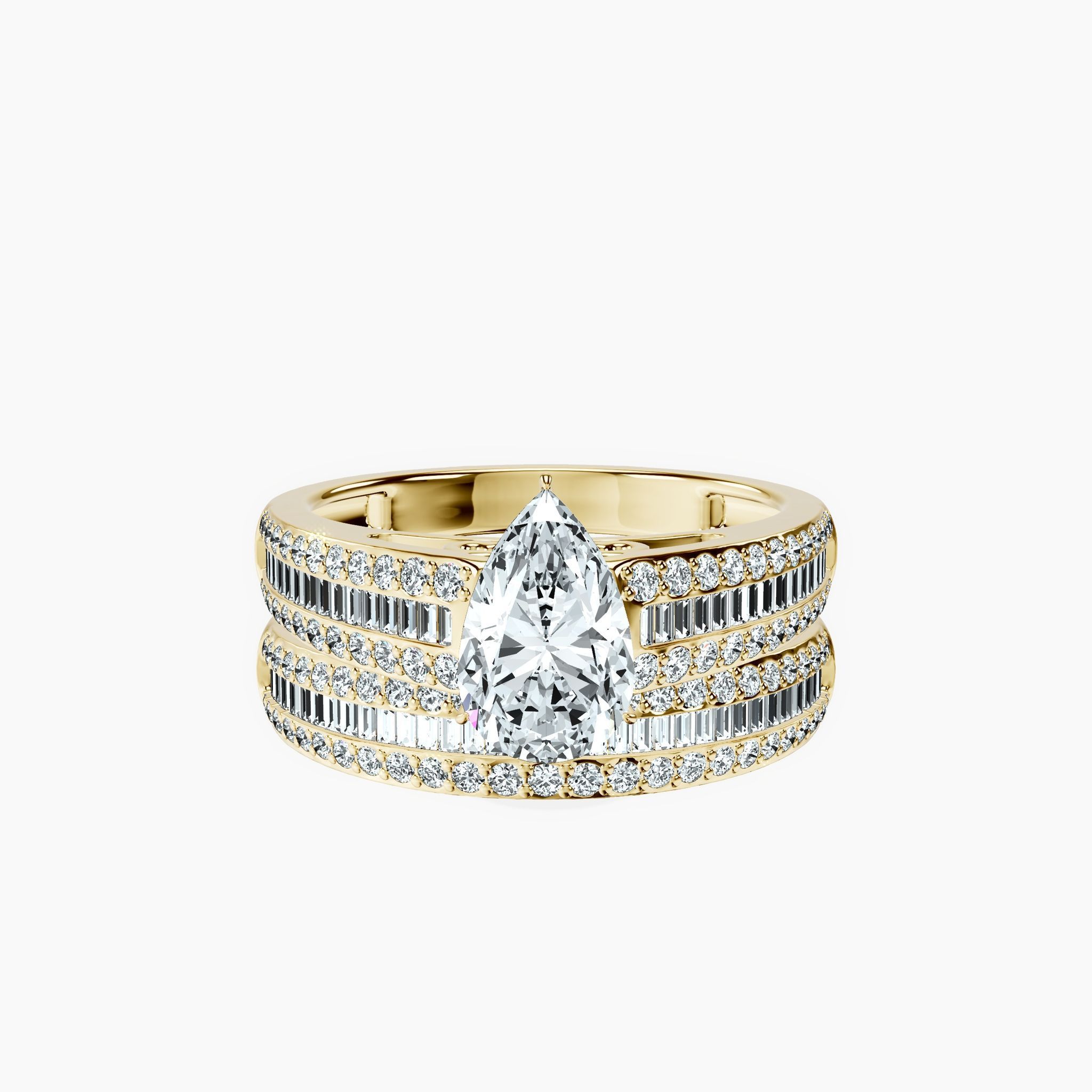 Channel Pear Ring
