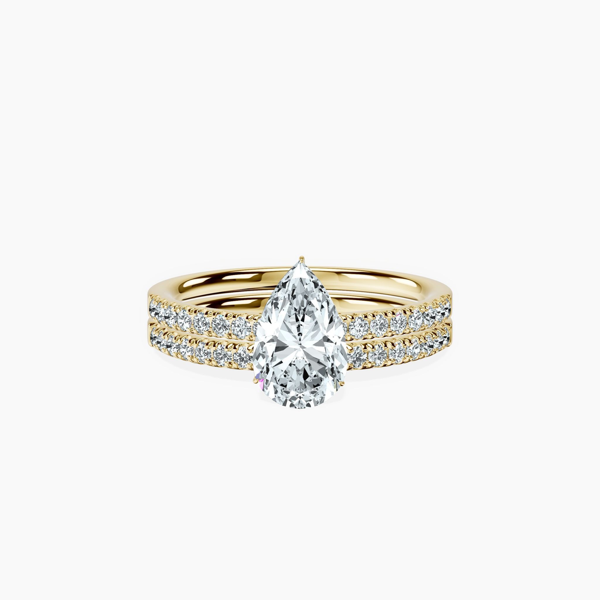 Veiled Halo Pear Ring — view 1