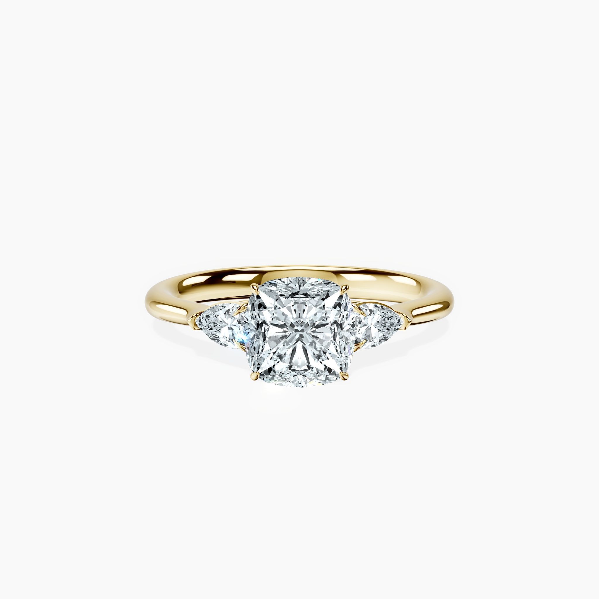 Pear Trinity Cushion Ring
