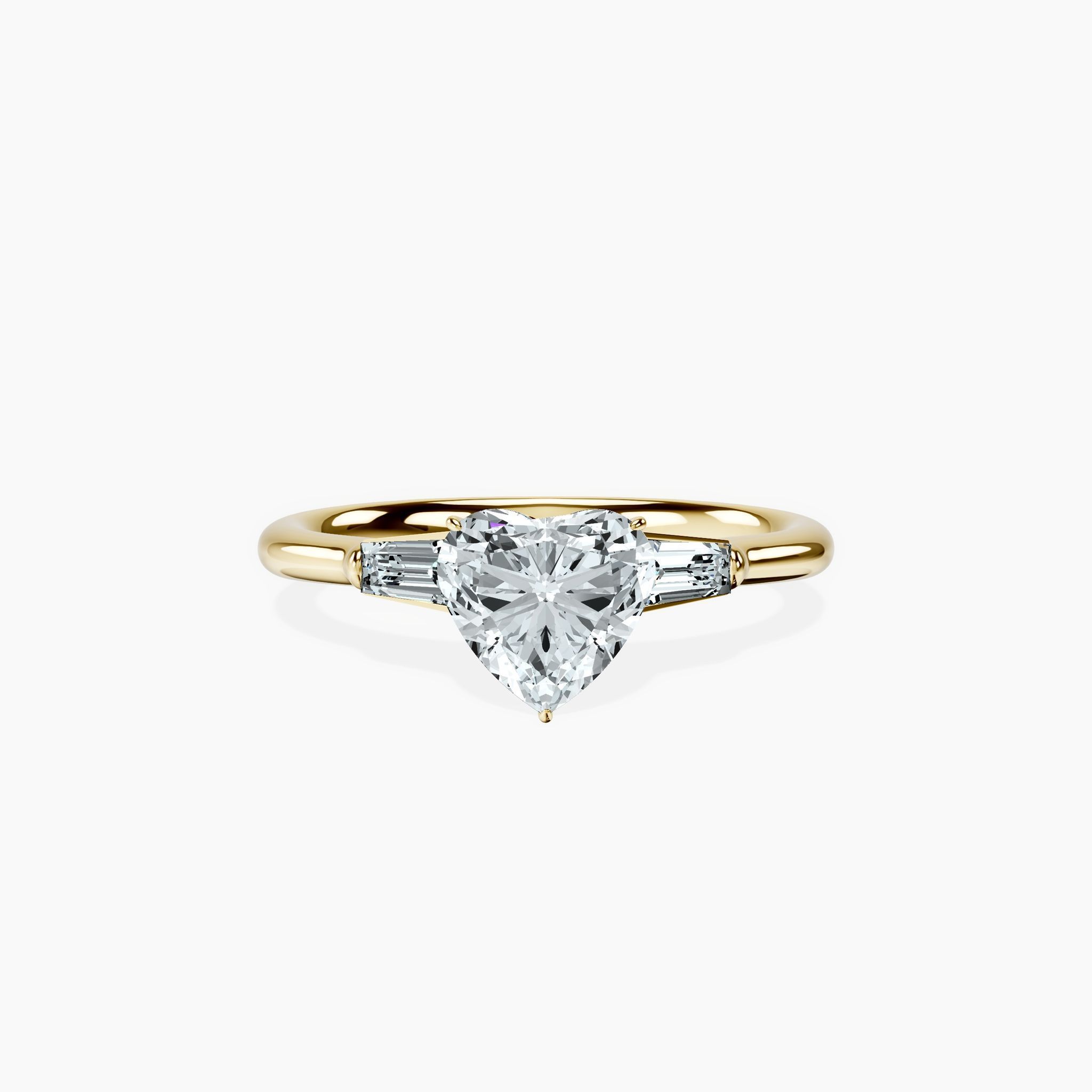 Tapered Trinity Heart Ring — view 1