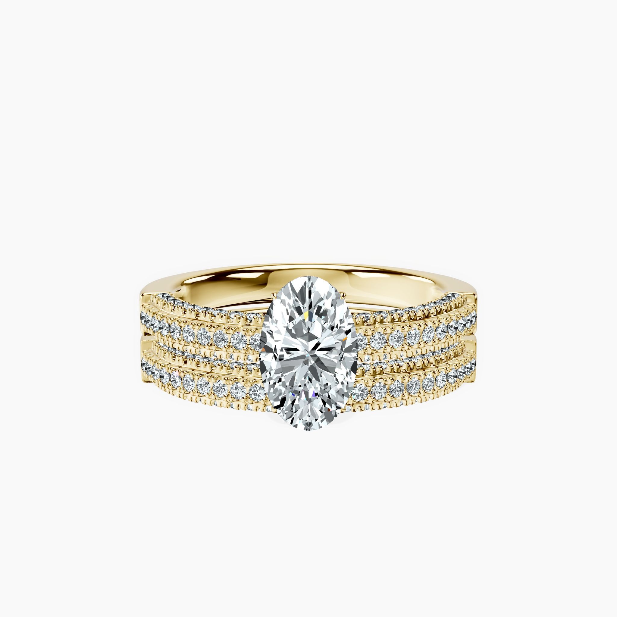 Hidden Halo Oval Ring