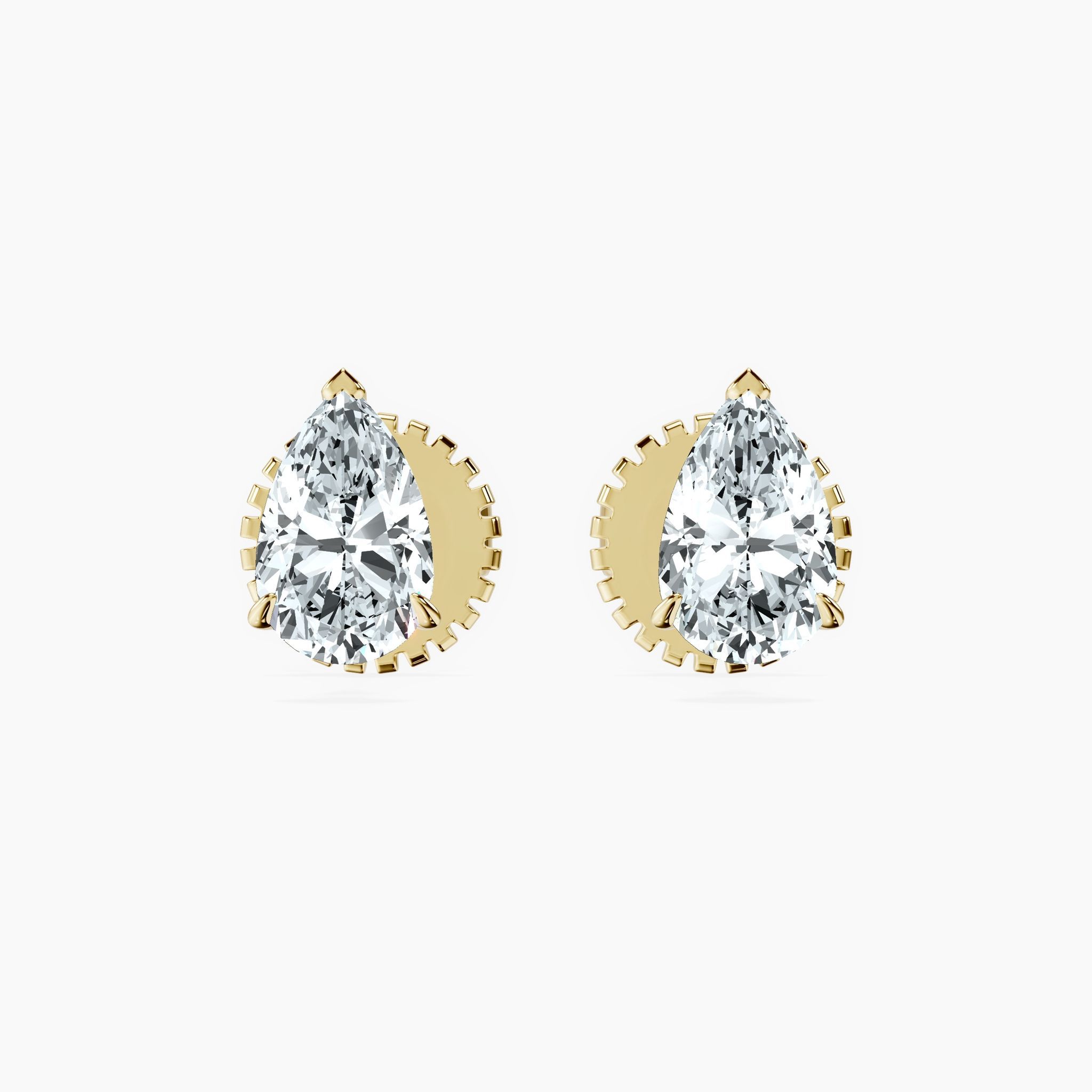 Martini 3 Prong Pear Studs