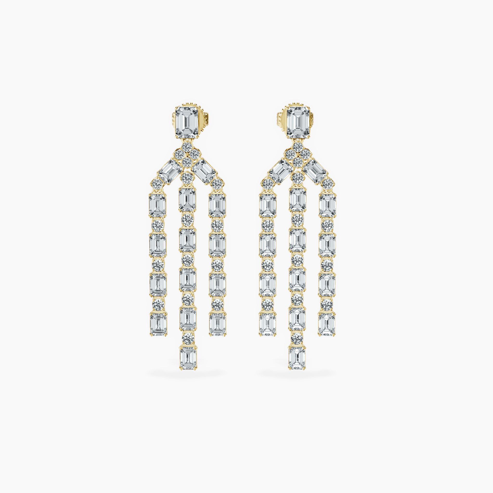 3 Row Waterfall Drop Earrings
