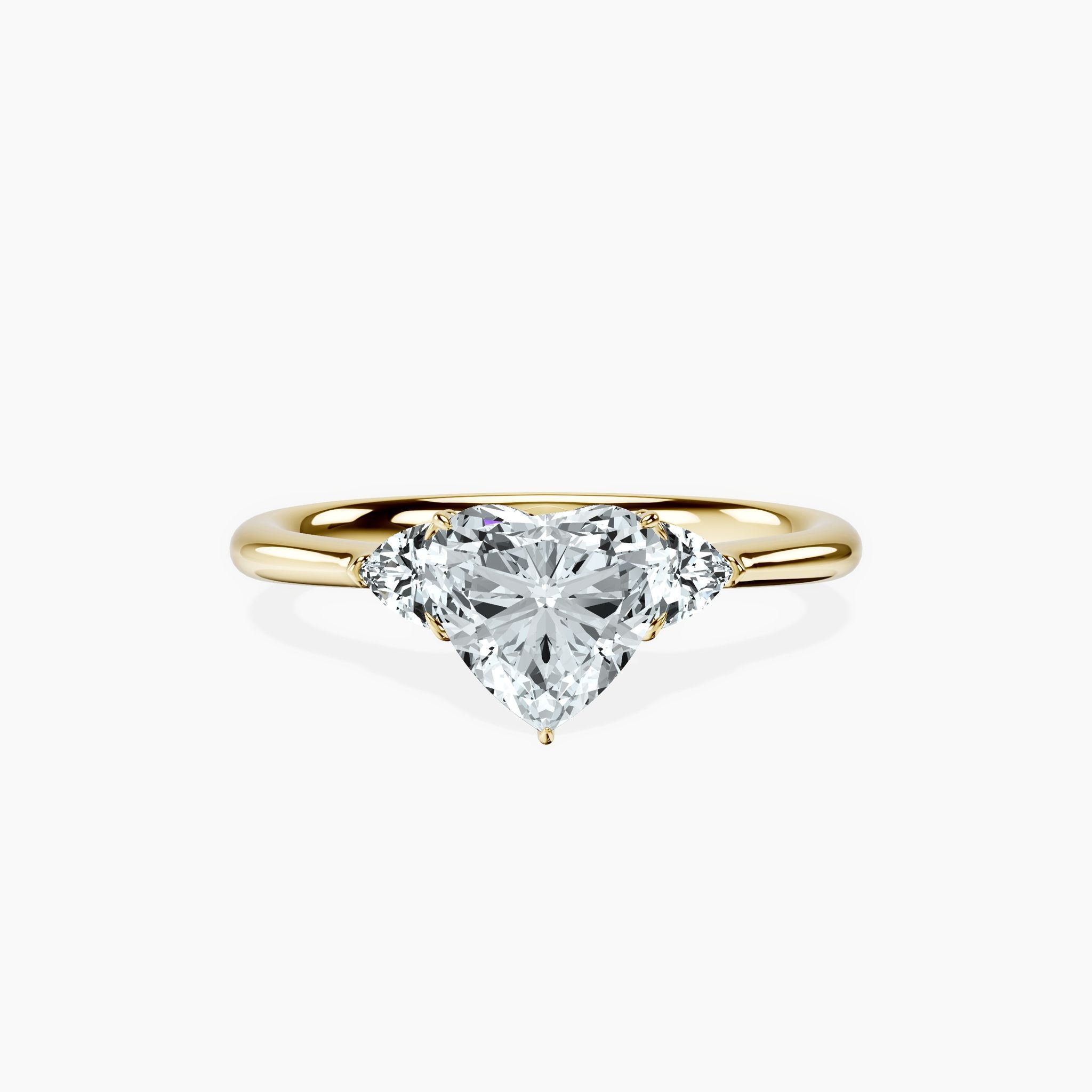 Trillion Trinity Heart Ring — view 1