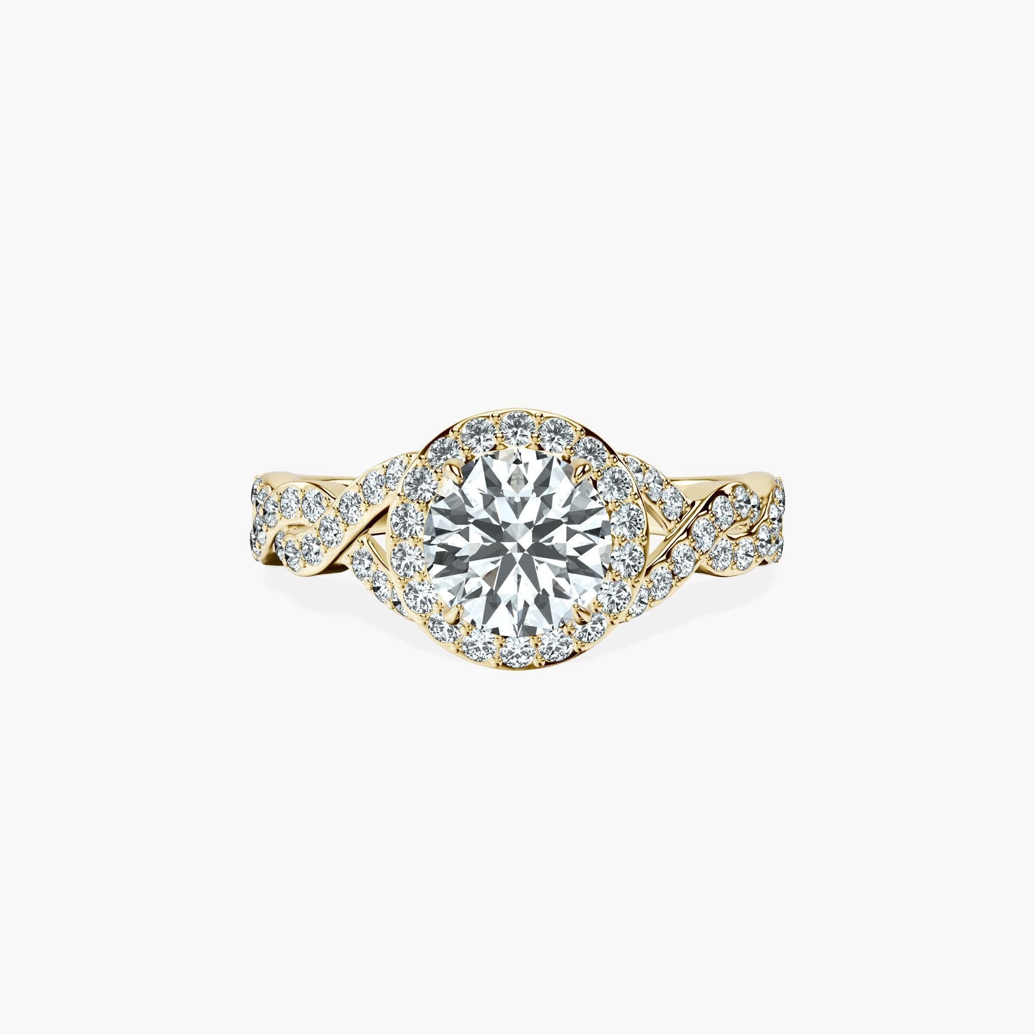 Halo Entwined Round Ring