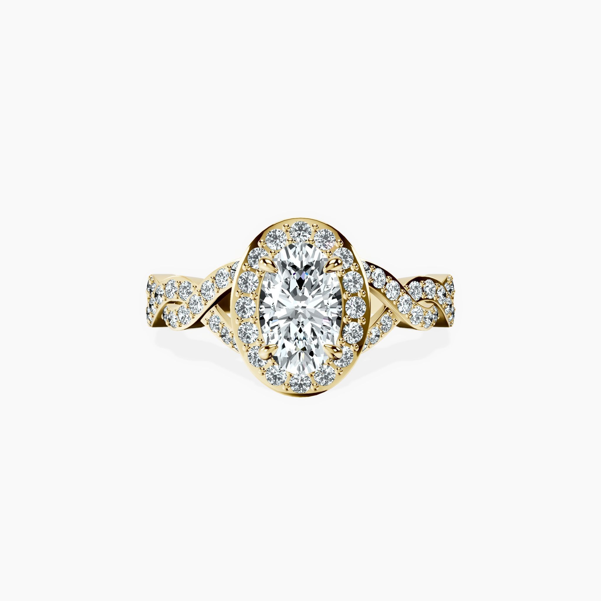 Halo Entwined Oval Ring