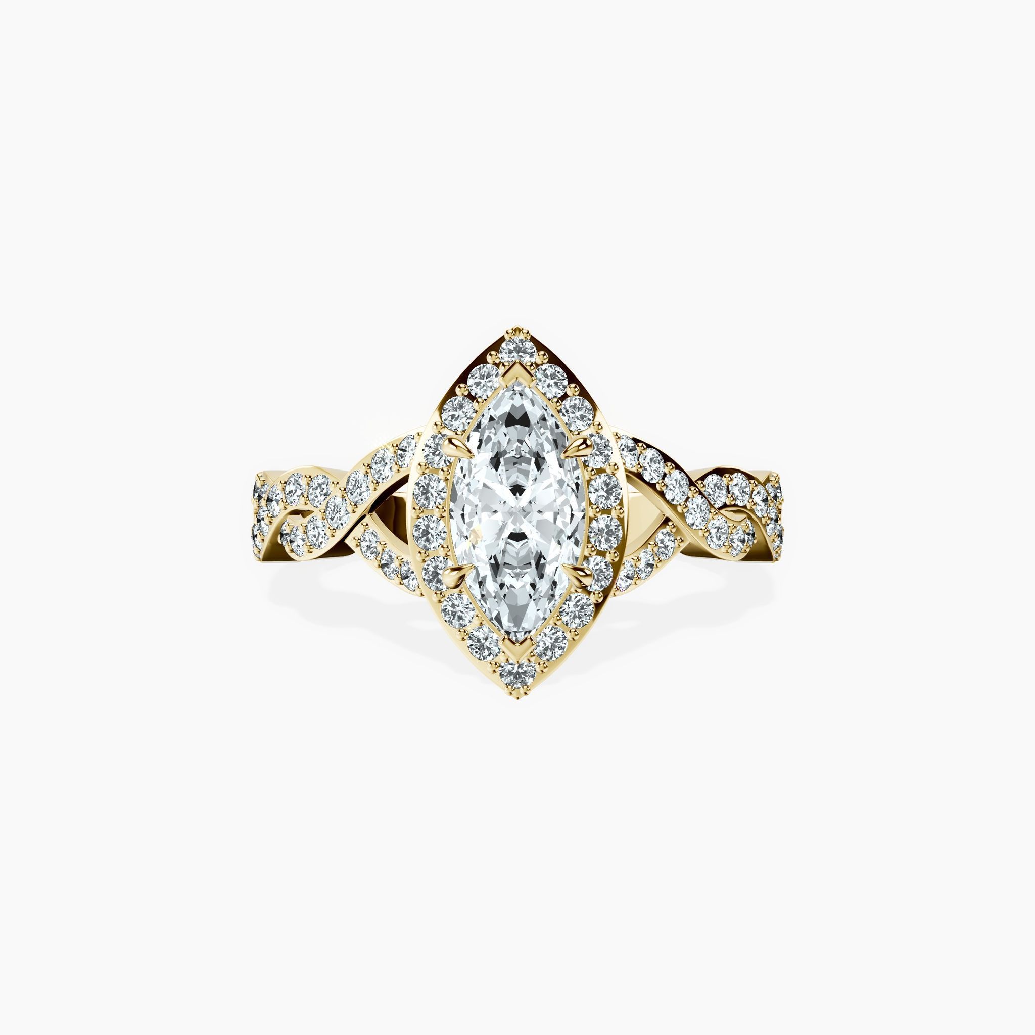Halo Entwined Marquise Ring