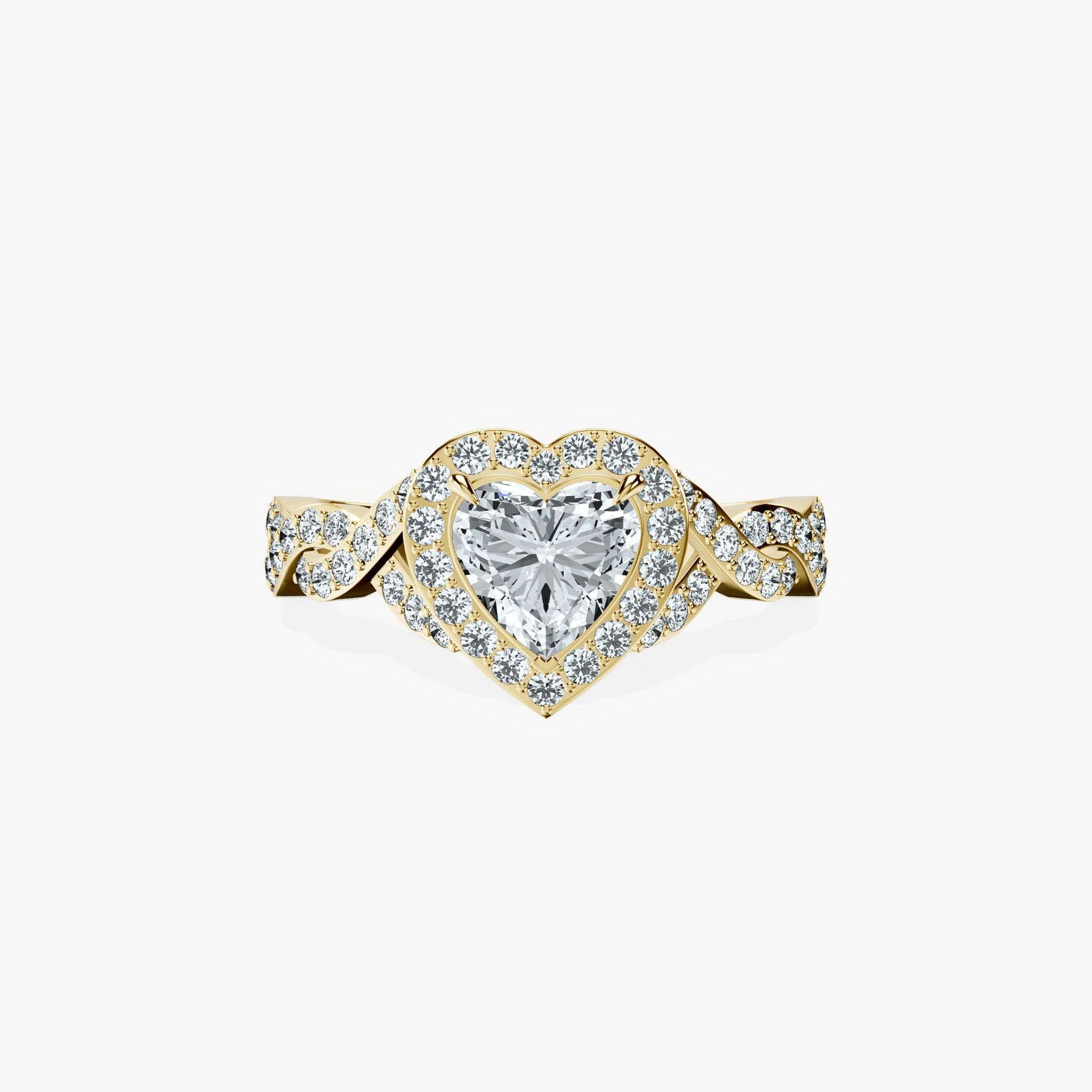 Halo Entwined Heart Ring — view 1