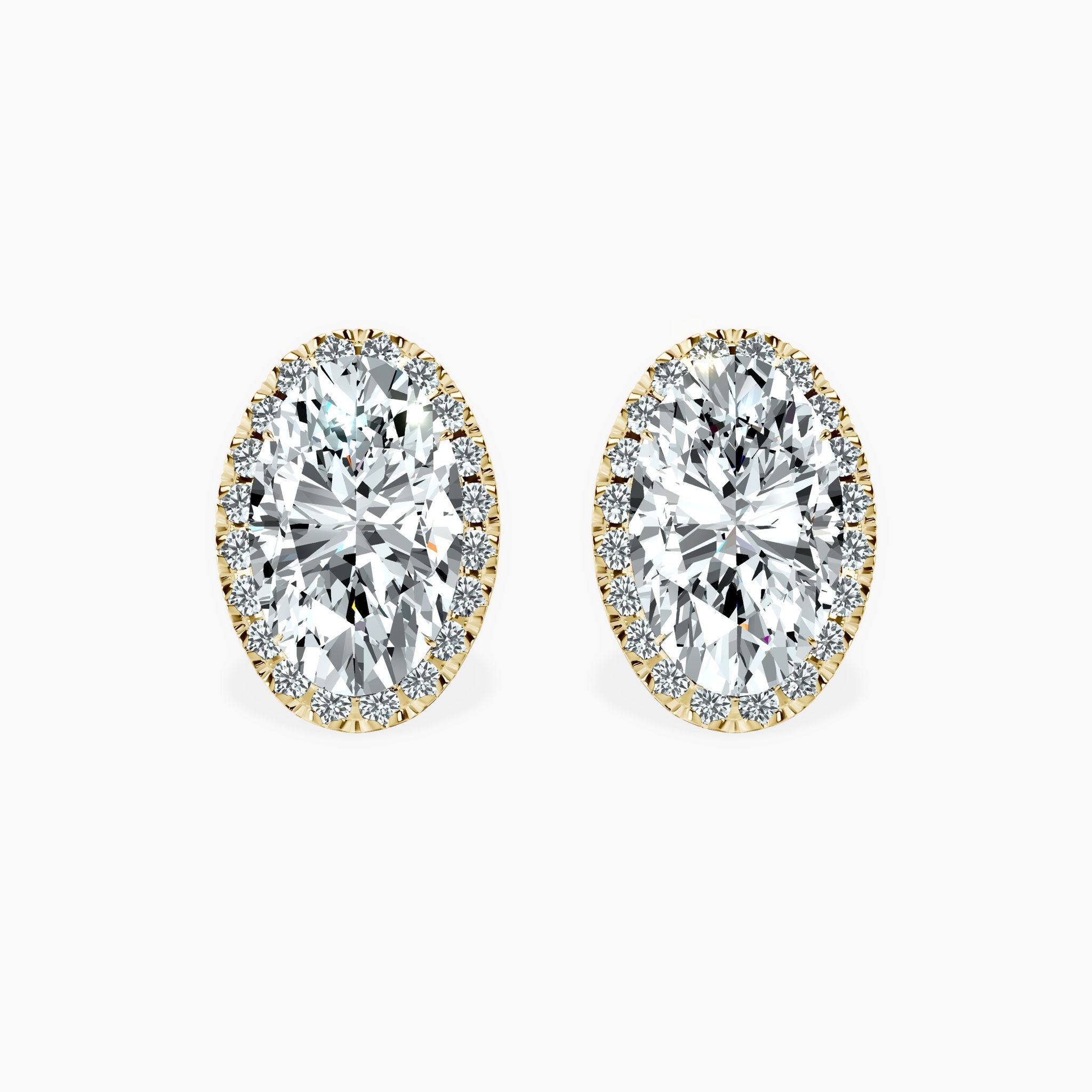 Timeless Halo Oval Studs — view 1