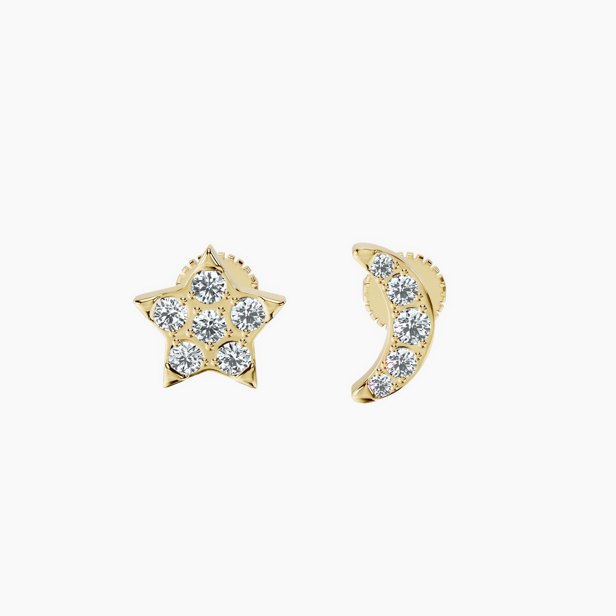 Star & Moon Studs — view 1