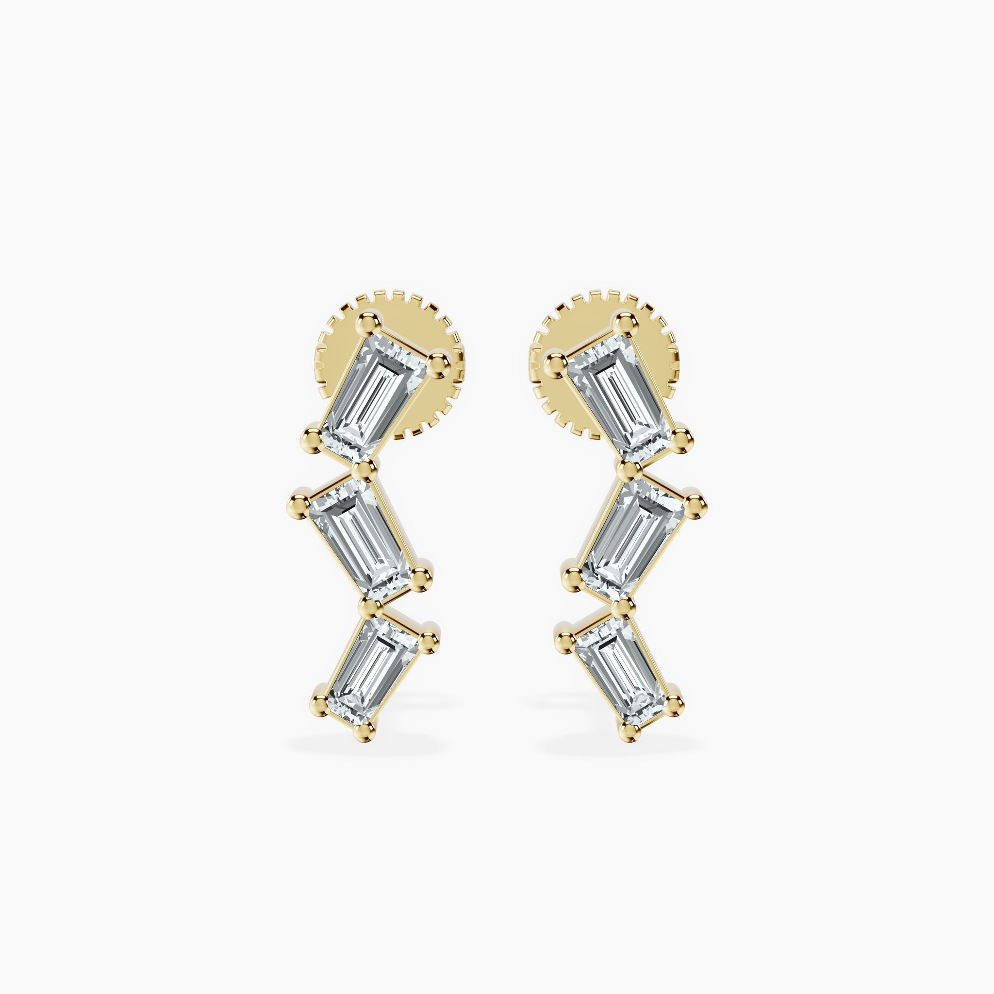 Baguette Cluster Studs — view 1