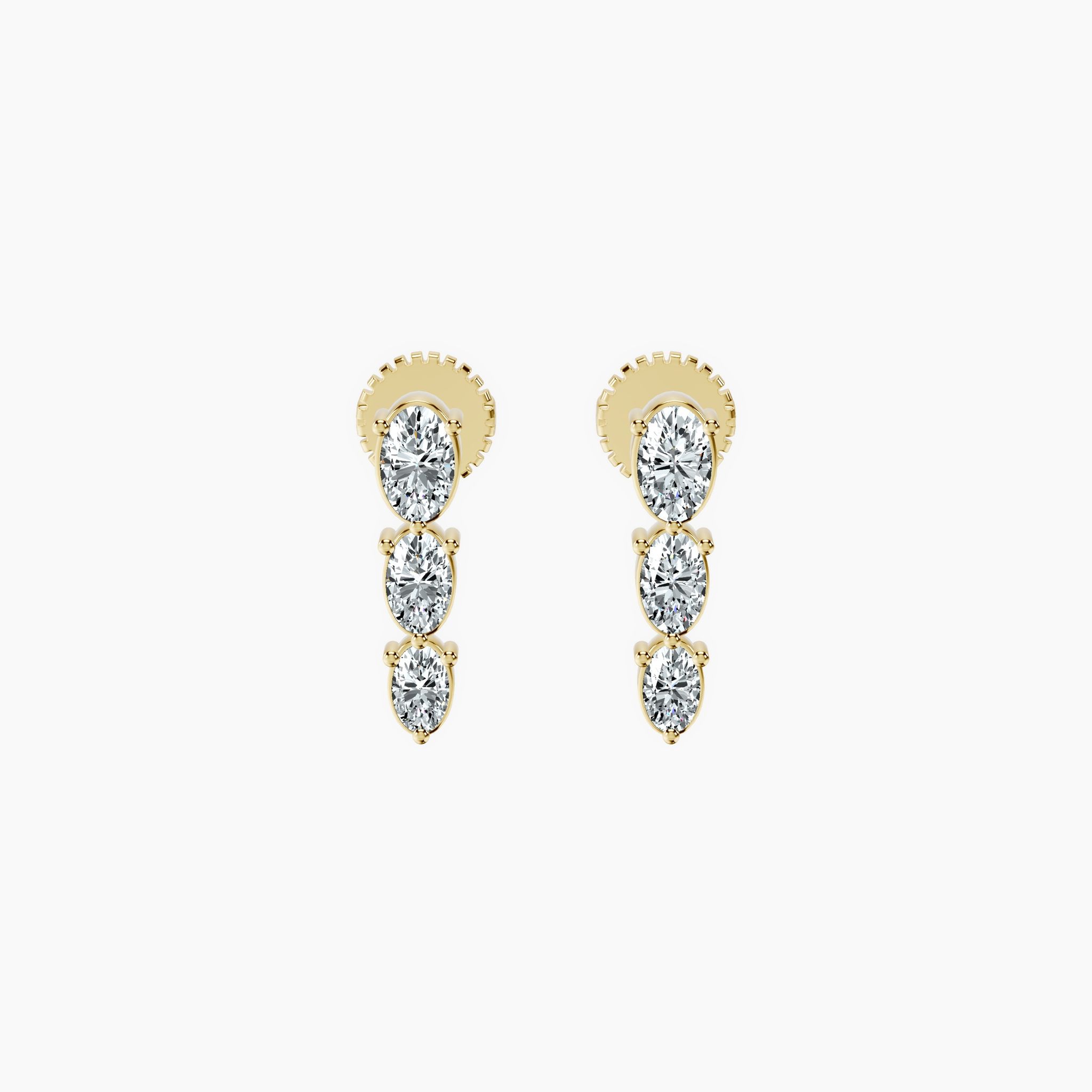 Oval Trio Drop Studs