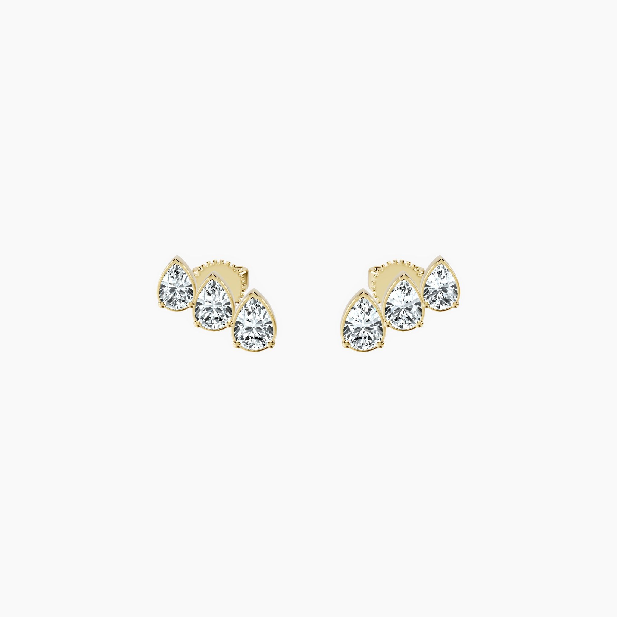 Teardrop Trio Studs — view 1