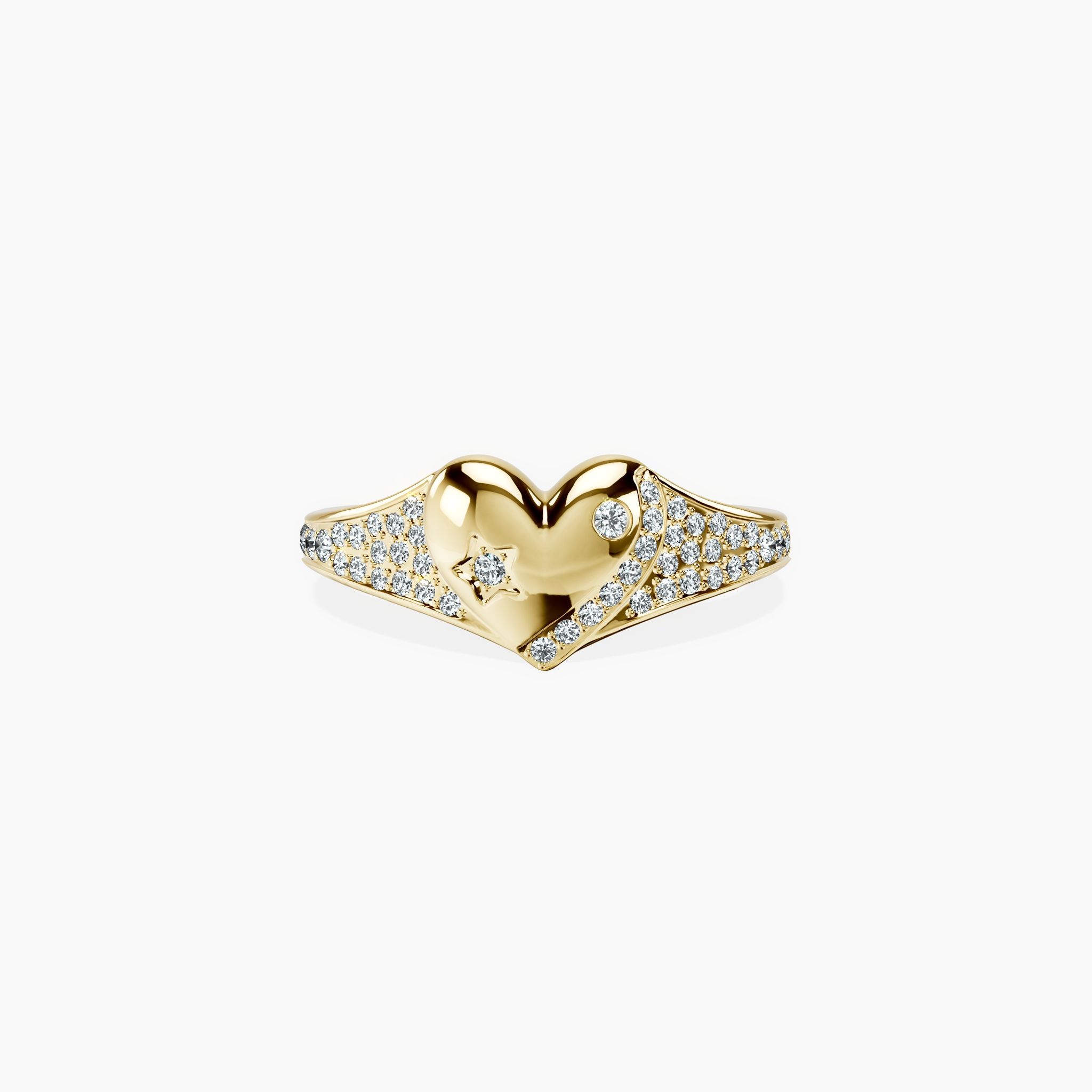 Crown Heart Pavé Ring — view 1