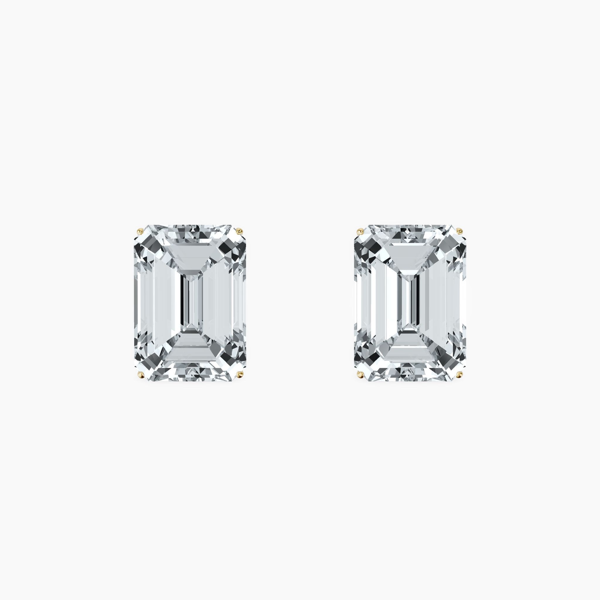 4 Prong Emerald Studs — view 1