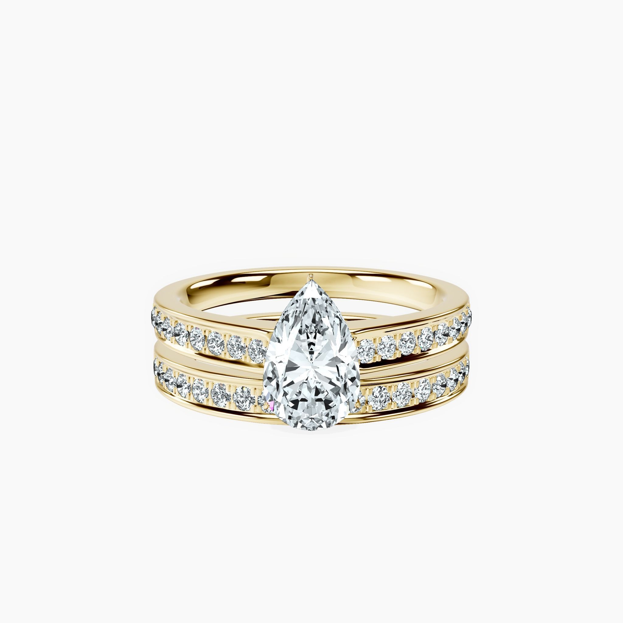 Horizon Pavé Pear Ring — view 1