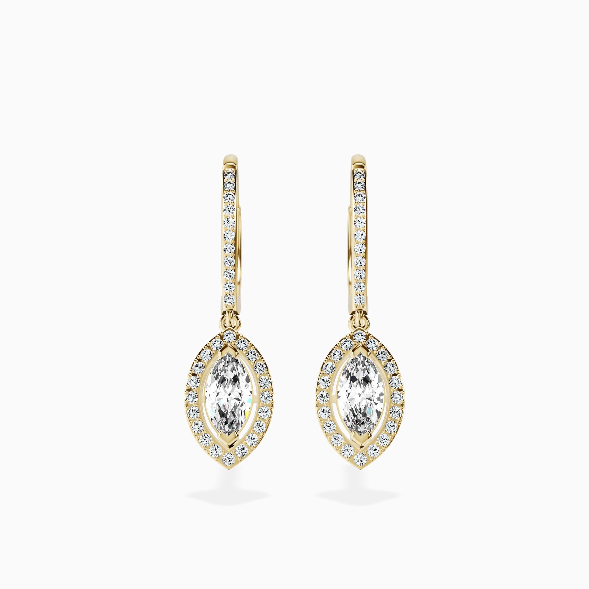 Halo Marquise Drop Earrings — view 1