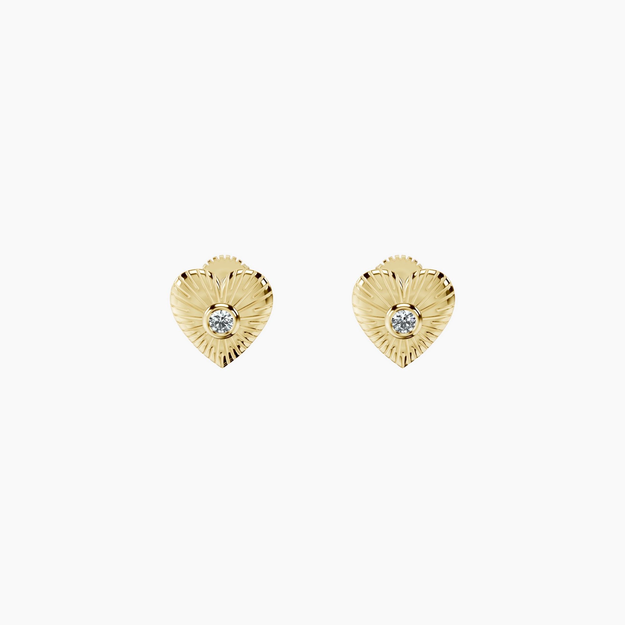 Soleil Heart Studs